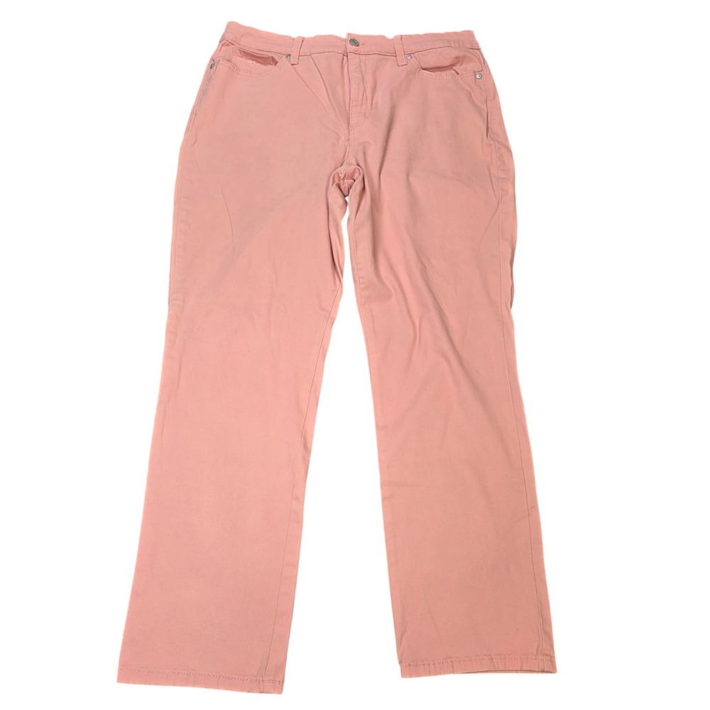 Gloria Vanderbilt Amanda 2.0 Slim Leg Pants Women's Size 16Salmon Pink Stretch